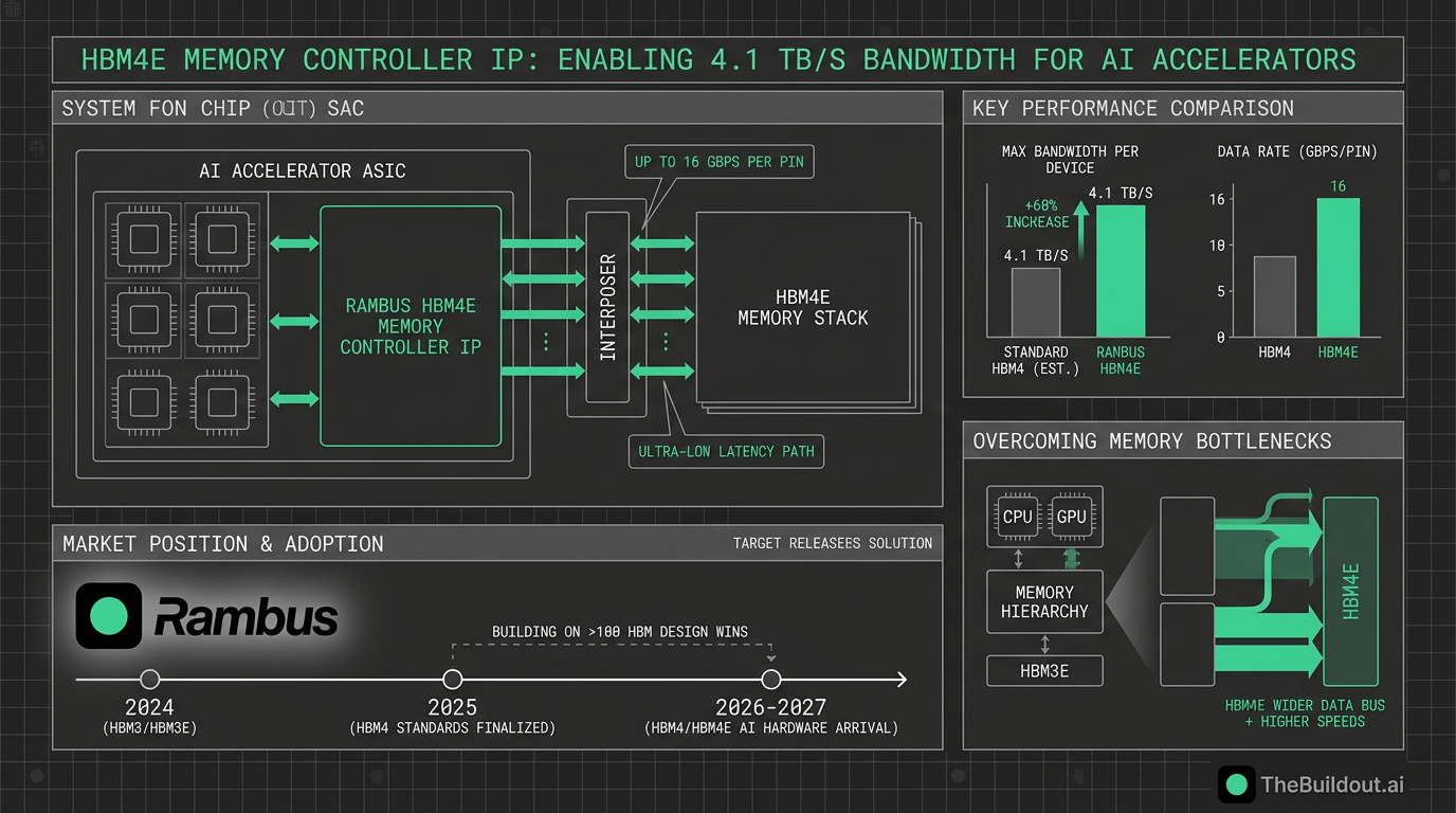 Track Memory Controller Rambus introduces HBM4E memory controller achieving 4.1 TB/s bandwidth ...
